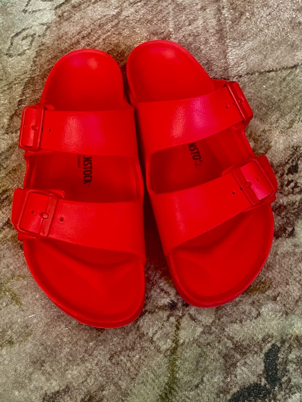 Birkenstock Red Two-Buckle EVA Slide Sandals
